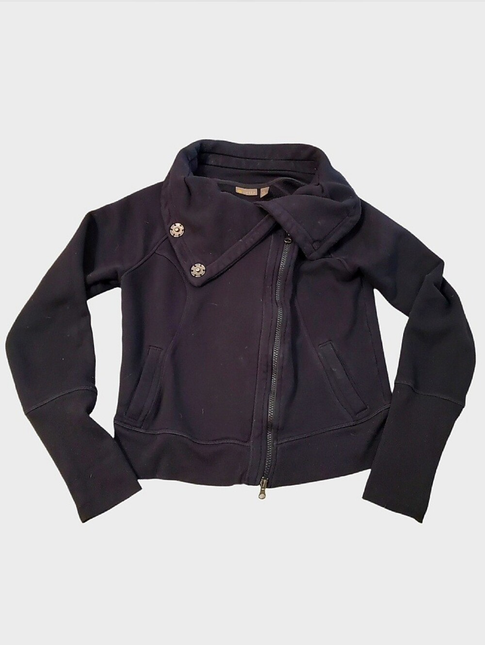 Zella Black Into Balance Convertible Asymmetrical Zip Jacket Medium